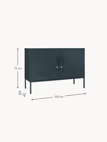 Metalen dressoir The Lowdown, Gepoedercoat staal, Antraciet, B 100 x H 72 cm