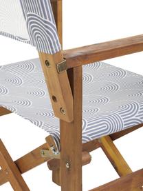 Krzesło reżyserskie z drewnianym stelażem  Zoe, Stelaż: lite drewno akacjowe, ole, Szary, S 59 x W 87 cm