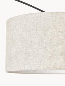 Lampada grande ad arco Niels, Paralume: lino, Beige chiaro, nero, Alt. 218 ml