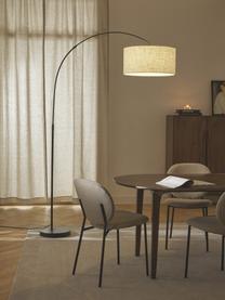 Grand lampadaire arc Niels, Beige clair, noir, haut. 218 cm