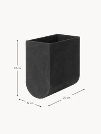 Caja artesanal Curved, Funda: 100% algodón, Estructura: cartón, Negro, An 12 x Al 22 cm