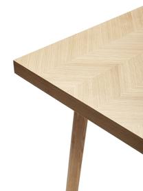 Mesa de comedor de madera de roble diseño espiga Herringbone, 160 x 80 cm, Madera de roble con certificado FSC, Madera clara, An 200 x F 100 cm