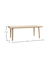 Jídelní stůl se vzorem rybí kosti Herringbone, 200 x 100 cm, Dubové dřevo, certifikace FSC, Dubové dřevo, Š 200 cm, H 100 cm