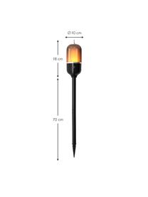 Outdoor lamp New Flame, voor op de vloer, tafel of hangend, Lampvoet: aluminium, Lampenkap: kunststof, Zwart, transparant, Ø 10 x H 88 cm