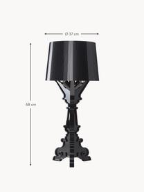 Lampada da tavolo grande di design a LED dimmerabile Bourgie, Policarbonato, certificato Greenguard, Nero, Ø 37 x Alt. 68-78 cm