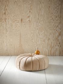 Samt-Kinderpouf Terassa, Bezug: Samt (100 % Polyester), Korpus: Holz, Samt Beige, Ø 57 x H 20 cm