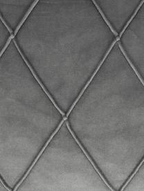 Fluwelen kussenhoes Nobless met verhoogd ruitjesmotief, 100% polyester fluweel, Donkergrijs, B 40 x L 40 cm