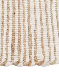 Alfombra de algodón y fibras de cáñamo Arlid, 60% algodón, 40% fibras de cañamo, Crema, beige, An 60 x L 120 cm (Tamaño XS)