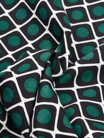 Vzorovaný povlak na polštář s černým lemováním Rivets, 100 % bavlna, Černá, krémově bílá, tmavě zelená, Š 45 cm, D 45 cm