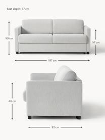 Schlafsofa Morgan (2-Sitzer) mit Matratze, Bezug: 100% Polyester Der hochwe, Webstoff Hellgrau, B 187 x T 92 cm