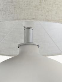Lámpara de mesa grande de cerámica Gisella, Pantalla: mezcla de lino, Cable: plástico, Beige claro, Ø 35 x Al 55 cm