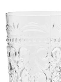 Mundgeblasene Wassergläser Melting Pot Calm mit unterschiedlichem Relief, 6er-Set, Glas, Transparent, Weiss, Ø 7-10 x H 9-11 cm, 270 bis 440 ml