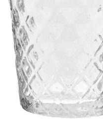 Mundgeblasene Wassergläser Melting Pot Calm mit unterschiedlichem Relief, 6er-Set, Glas, Transparent, Weiß, Ø 7-10 x H 9-11 cm, 270 bis 440 ml