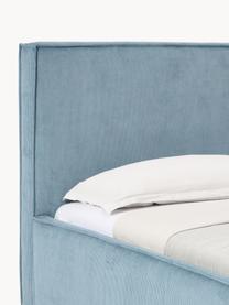 Cord-Einzelbett Dream, Bezug: Cord (92 % Polyester, 8 %, Korpus: Massives Fichtenholz, Spa, Cord Blau, B 90 x L 200 cm