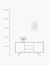 Ingelijste digitale print Femme Face, Lijst: hout, MDF, Zwart, beige, B 32 x H 42 cm