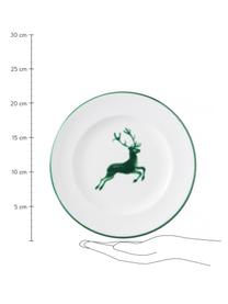 Dezertní talíř Gourmet Grüner Hirsch, Keramika, Bílá, zelená, Ø 22 cm
