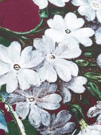 Katoenen dekbedovertrek Fleur, Bordeauxrood, 240 x 220 cm + 2 kussenhoezen 60 x 70 cm