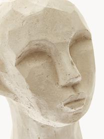 Objet décoratif Figure Head, 3 élém., Béton, Blanc crème, brun, beige, Ø 9 x haut. 15 cm