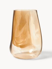Mondgeblazen glazen vaas Luster, H 26 cm, Mondgeblazen glas, Okergeel, Ø 18 x H 26 cm