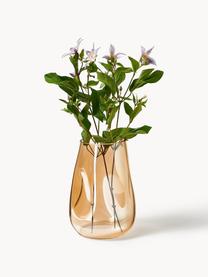 Mundgeblasene Glas-Vase Luster, H 26 cm, Glas, mundgeblasen, Ocker, Ø 18 x H 26 cm