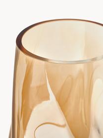 Vase en verre soufflé Luster, haut. 26 cm, Verre, soufflé bouche, Ocre, Ø 9 x haut. 21 cm, 400 ml