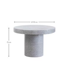 Table de jardin ronde Barbera, Ardoise, métal, enduit, Gris, blanc, Ø 110 x haut. 75 cm