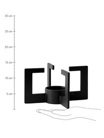 Design theepot opwarmer Warm-Up in zwart, Gepoedercoat metaal, rubber, Zwart, Ø 8 cm, H 15 cm