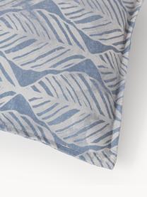 Housses de coussin avec motif graphique Armanda, lot de 2, 80 % polyester, 20 % coton, Tons bleus, larg. 45 x long. 45 cm