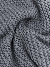 Housse de coussin tricot gris clair Adalyn, 100 % coton bio, certifié GOTS, Gris, larg. 30 x long. 50 cm