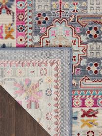 Tappeto Vintage Kashan, Retro: lattice, Blu, rosa, Larg. 121 x Lung. 173 cm (taglia S)