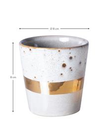 Mug artisanal avec bord doré 70's, Grès cérame, Blanc, couleur dorée, Ø 8 x haut. 8 cm, 180 ml