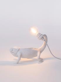 Lampada da tavolo piccola di design Chameleon, Lampada: poliresina, Bianco, Larg. 17 x Alt. 14 cm