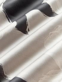 Taie d'oreiller en satin de coton Alyssa, Tons gris, blanc crème, larg. 50 x long. 70 cm