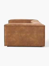 Modulares Sofa Lennon (3-Sitzer) aus recyceltem Leder, Bezug: Recyceltes Leder (70 % Le, Gestell: Massives Holz, Sperrholz, Füße: Kunststoff Dieses Produkt, Leder Braun, B 238 x T 119 cm