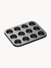 Molde muffins antiadherente MasterClass, Acero con revestimiento antiadherente, Negro, An 26 x Al 2 cm