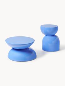 Table d'appoint de jardin Gigi, Plastique, métal, revêtement par poudre, Bleu, larg. 65 x haut. 35 cm