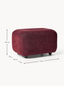 Pouf Stella, Tissu lie de vin, larg. 71 x haut. 43 cm