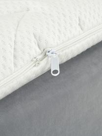 Premium fluwelen boxspring bed Lacey, Matras: 7-zones-pocketveringkern , Poten: massief gelakt beukenhout, Donkergrijs, 140 x 200 cm