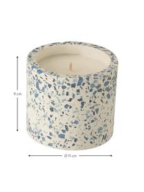 Vela perfumada Terrazzo, Recipiente: gres, Crema, azul, Ø 11 x Al 9 cm