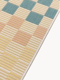 Tapis d'intérieur/d'extérieur Candy, Bleu pétrole, tons jaunes, larg. 80 x long. 150 cm (taille XS)