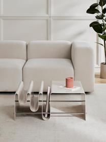 Table basse en métal moderne équipée de porte-revues Julia, Métal, revêtement par poudre, Beige clair, larg. 85 x prof. 60 cm