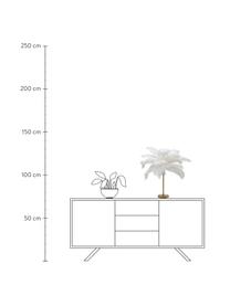 Tafellamp Feather Palm, Lampenkap: struisvogelveren, Goudkleurig, wit, Ø 50 x H 60 cm