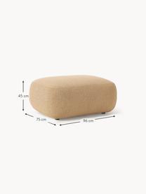 Pouf en tissu bouclé Sofia, Bouclé beige, larg. 99 x haut. 44 cm