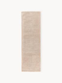 Alfombra corredor artesanal de pelo largo texturizada Wes, 100% poliéster con certificado GRS, Beige, An 80 x L 200 cm