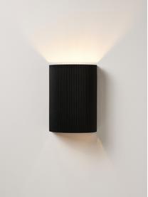 Wandlamp Hilko, Lampenkap: kunsthars, Zwart, B 19 x H 25 cm
