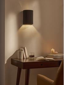Wandlamp Hilko, Lampenkap: kunsthars, Zwart, B 19 x H 25 cm