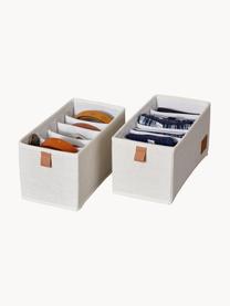 Aufbewahrungsboxen Premium, 2 Stück, Hellbeige, Braun, B 15 x T 30 cm