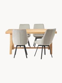 Set tavolo da pranzo Brooklyn con sedie girevoli Alison 5 pz, Rivestimento: 100% poliestere Con 50.00, Gambe: metallo verniciato a polv, Tessuto beige, legno di quercia, Set in varie misure