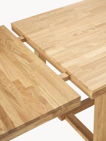 Table Brooklyn avec chaises pivotantes Alison, 5 élém., Tissu beige, bois de chêne, Lot de différentes tailles