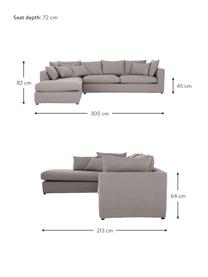 Grosses Ecksofa Zach in Taupe, Bezug: Polypropylen Der hochwert, Webstoff Taupe, B 300 x T 213 cm, Eckteil links